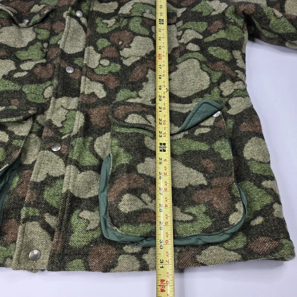 Outdoors Man By Pendleton Camo Field Jacket Mens XL 100% Wool‎ Game Pouch 3M VTG
